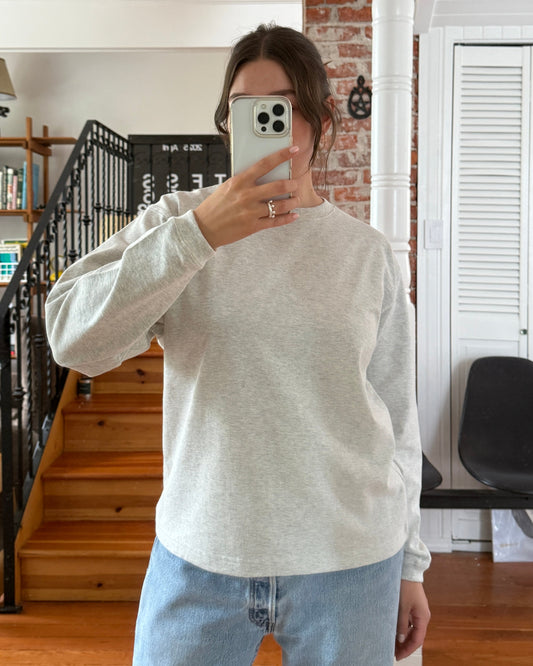*Perfectly Imperfect* Grey Blank Long Sleeve Tee