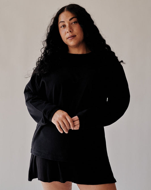 *Perfectly Imperfect* Black Blank Long Sleeve Tee